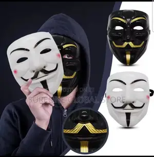 Face Mask Black White v for Vendetta Hackers Cos Mask