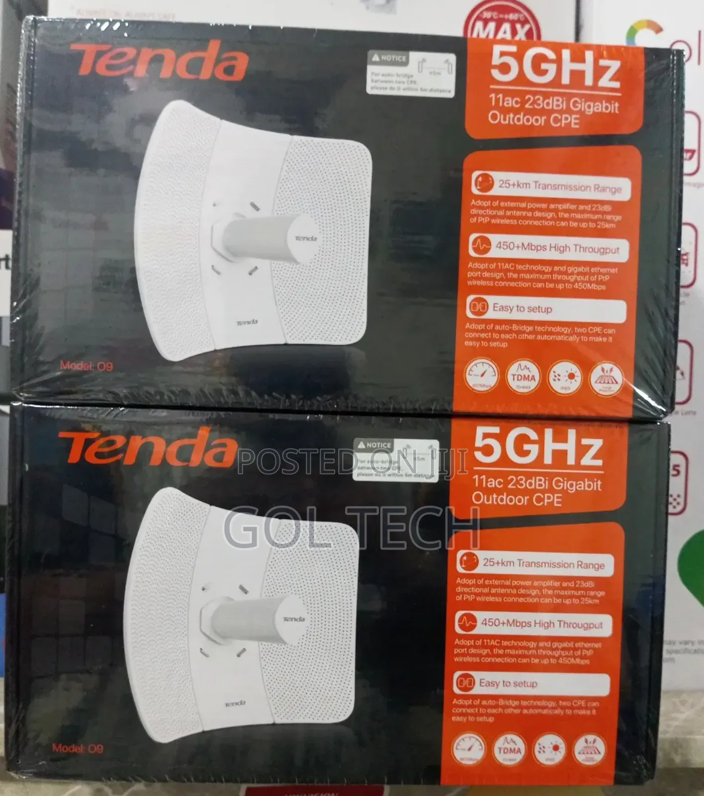Tenda O9 5ghz 11ac 23dbi Gigabit Outdoor Cpe/Access Point