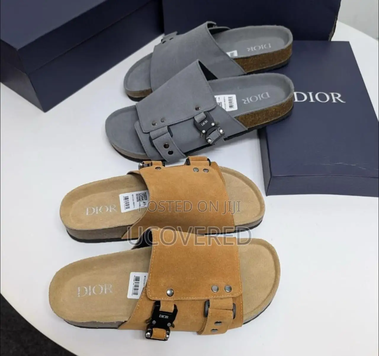 Dior Adjustable Double Buckle Slide Sandal