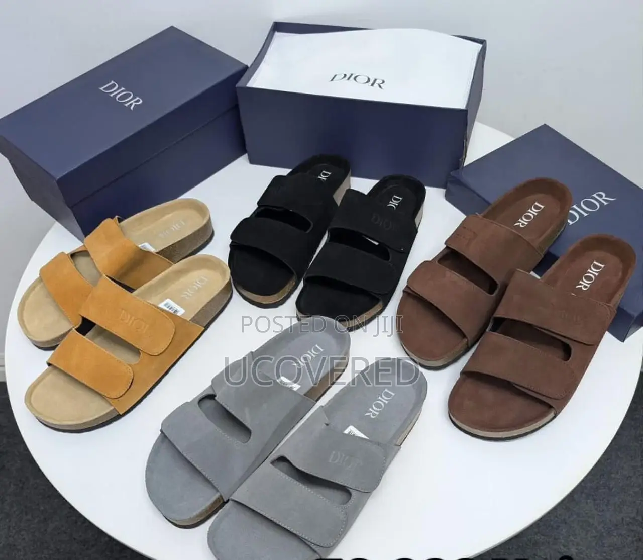 Dior Adjustable Double Buckle Slide Sandal