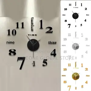 3d Soundless 90 to 120cm Clock Large-Sized