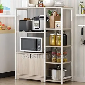 Multi Functional Kitchen Rack With Wood Cabinet