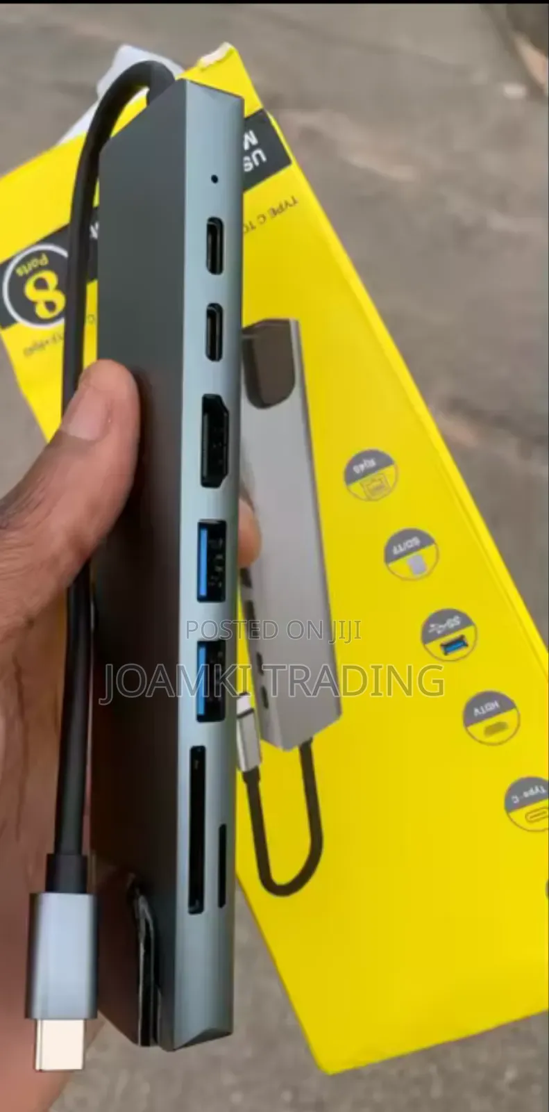 8 In 1 Usb C Hub 3.0 Splitter 4 Laptop, Pd Sd Tf Rj45 Hdmi