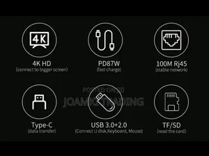 8 In 1 Usb C Hub 3.0 Splitter 4 Laptop, Pd Sd Tf Rj45 Hdmi