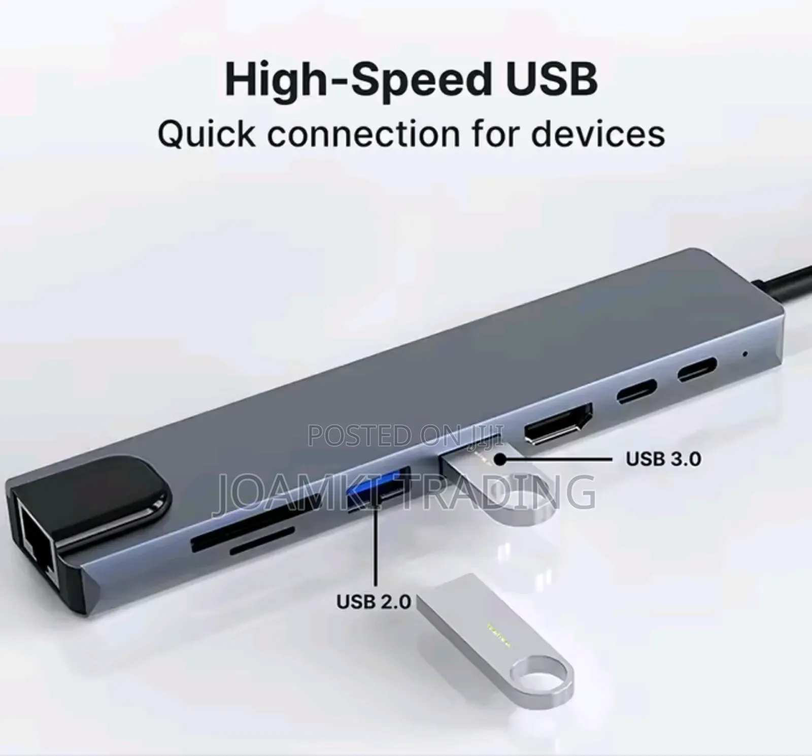 8 In 1 Usb C Hub 3.0 Splitter 4 Laptop, Pd Sd Tf Rj45 Hdmi