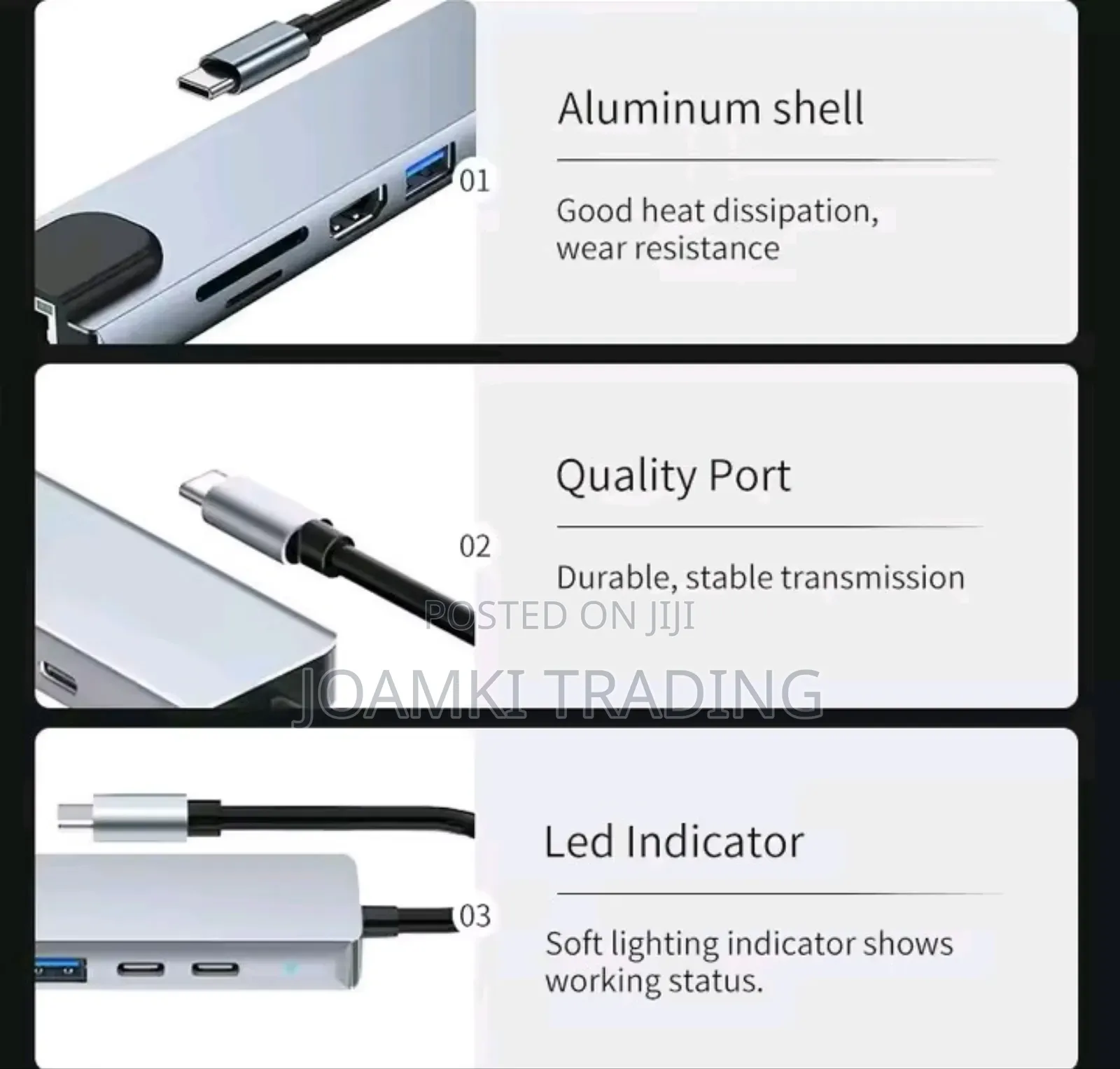 8 In 1 Usb C Hub 3.0 Splitter 4 Laptop, Pd Sd Tf Rj45 Hdmi