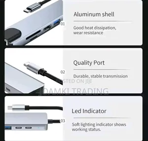 8 In 1 Usb C Hub 3.0 Splitter 4 Laptop, Pd Sd Tf Rj45 Hdmi