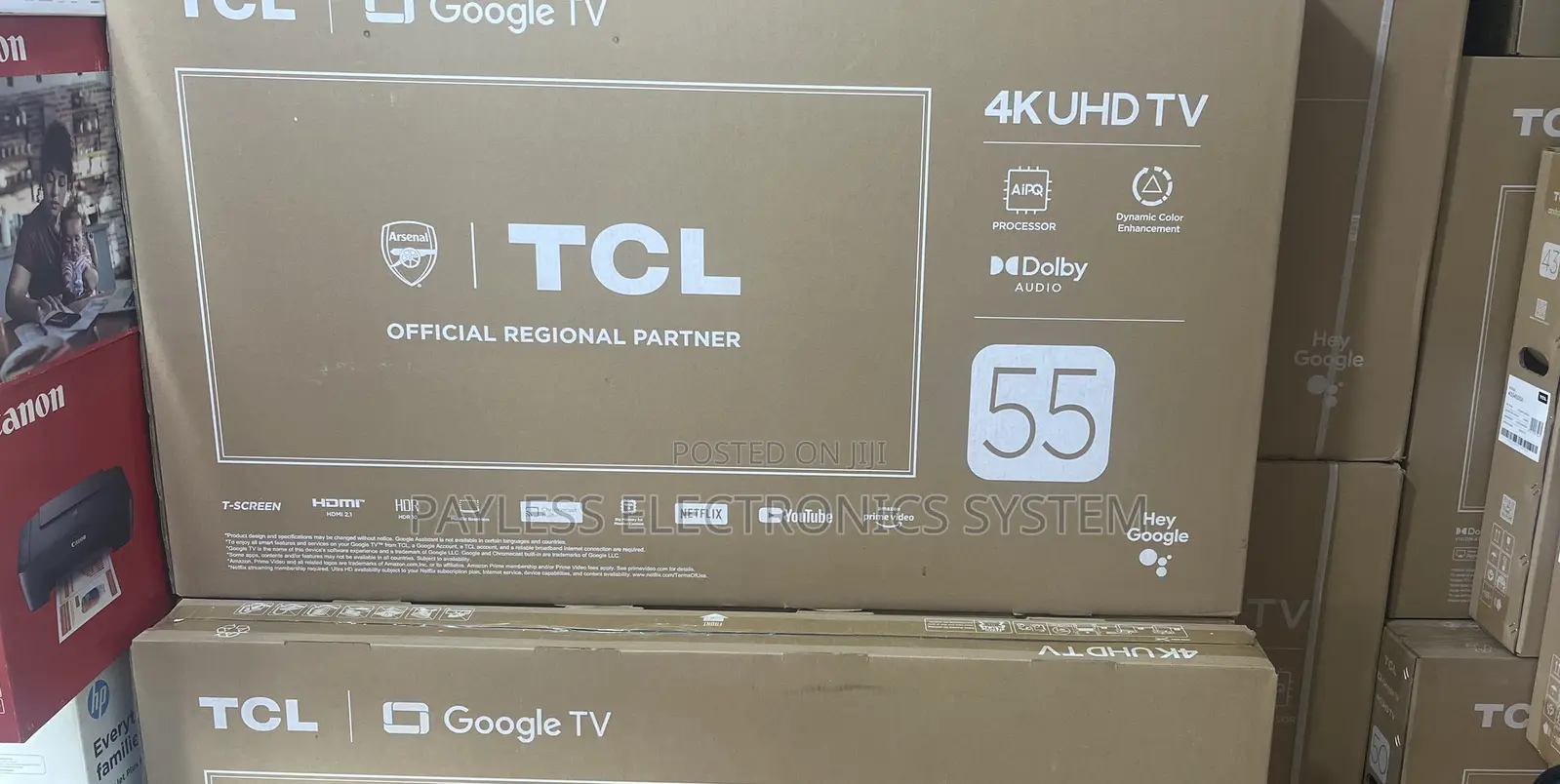 TCL 55′′ HDR Frameless Google Tv