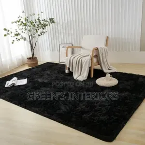 Beautiful Light Weight Black Fluffy Carpet