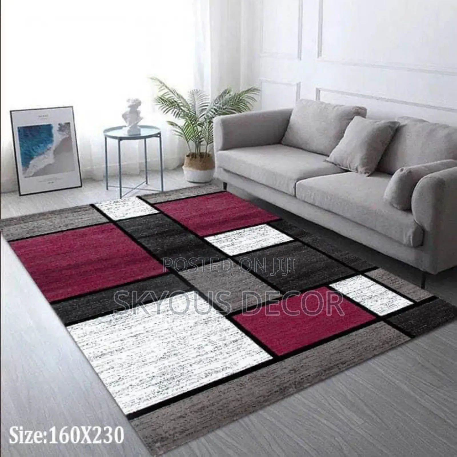3d Box Design Carpet With Whine and Black Colours