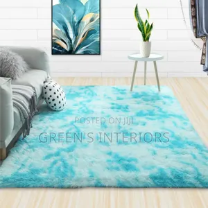 Normal Weight Fluffy Carpet Sea Blue Available