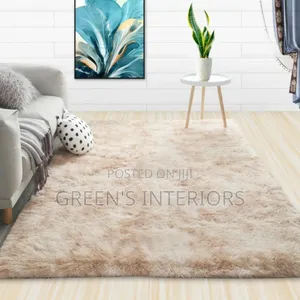 Nice Brown Normal Weight Fluffy Carpet Available