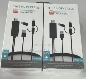 3 in 1 Hdmi to Type-C, iPhone, Android Smartphones Cable