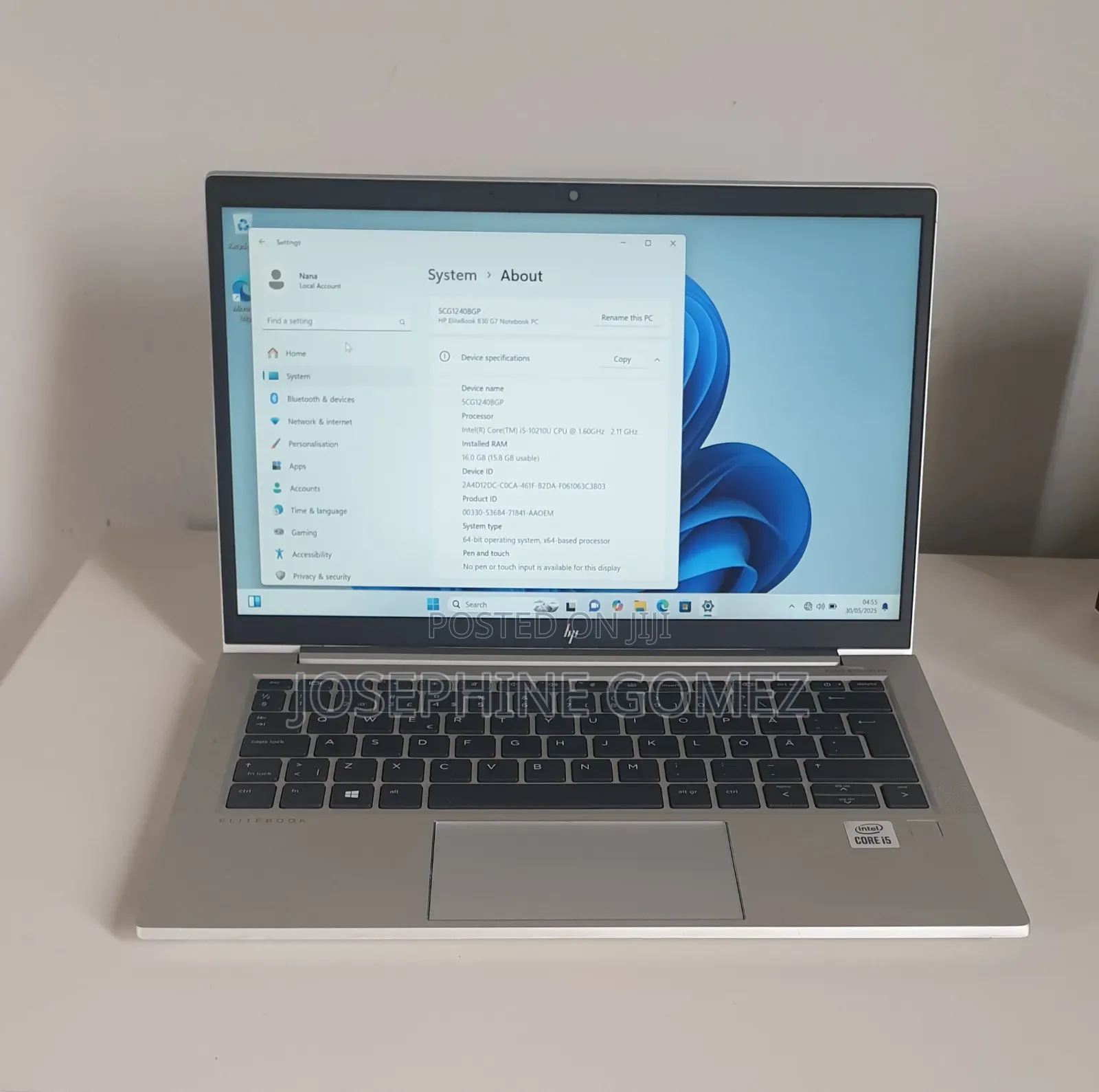 Laptop HP EliteBook 830 G7 16GB Intel Core i5 SSD 256GB
