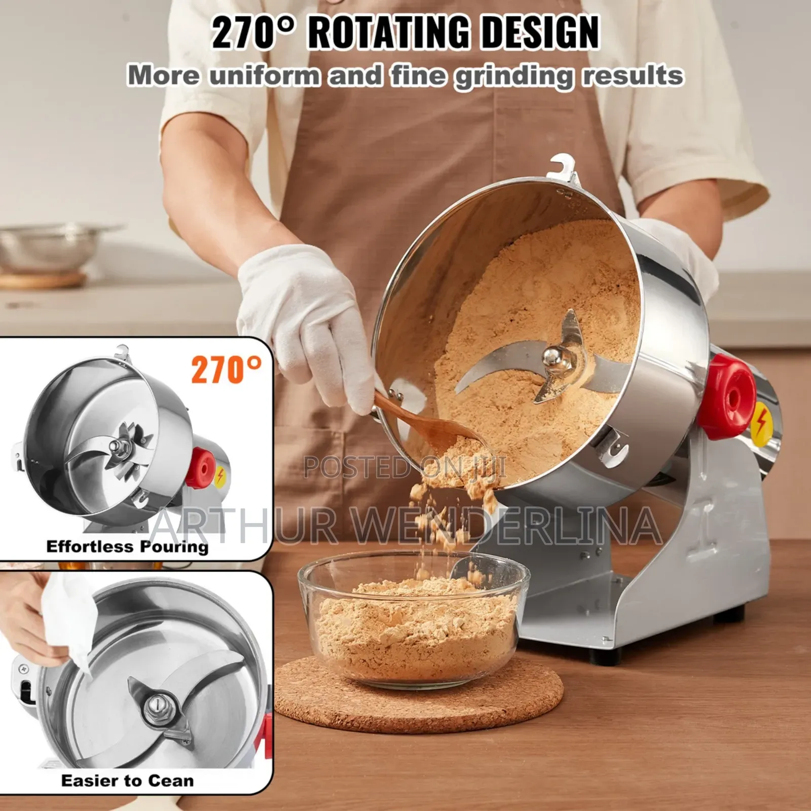 Ririhong 2000gcommercial Spices,Grain,Mill Electric Grinder