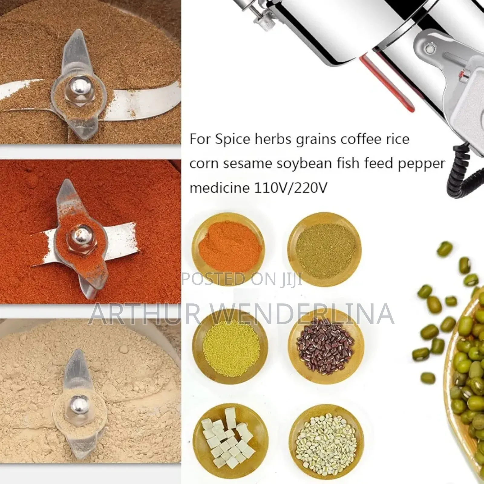 Ririhong 2000gcommercial Spices,Grain,Mill Electric Grinder
