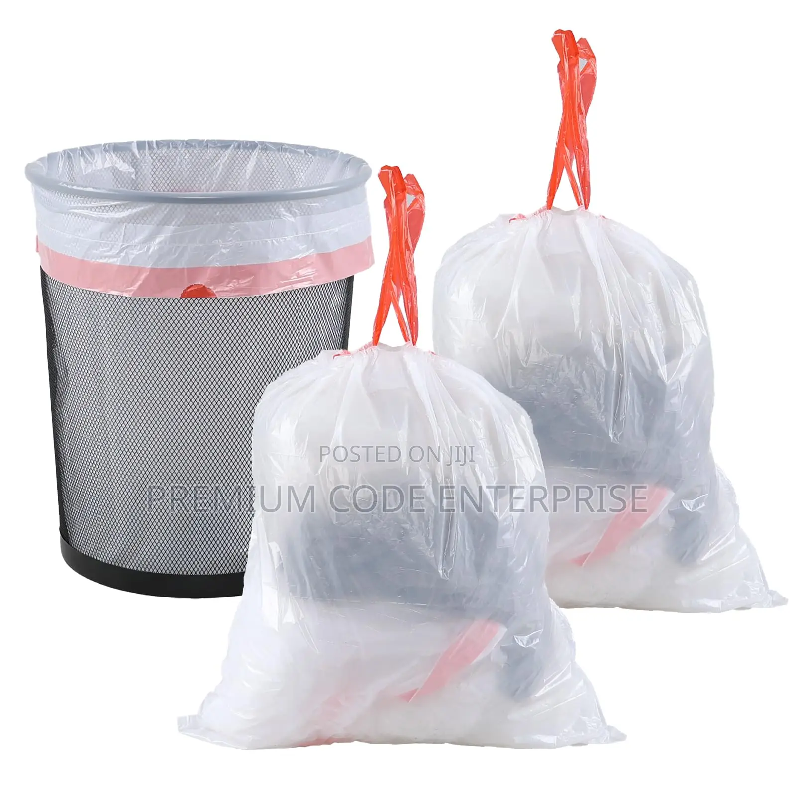 15l White Bin Liner Bags With Handle – 360pcs | Small Size