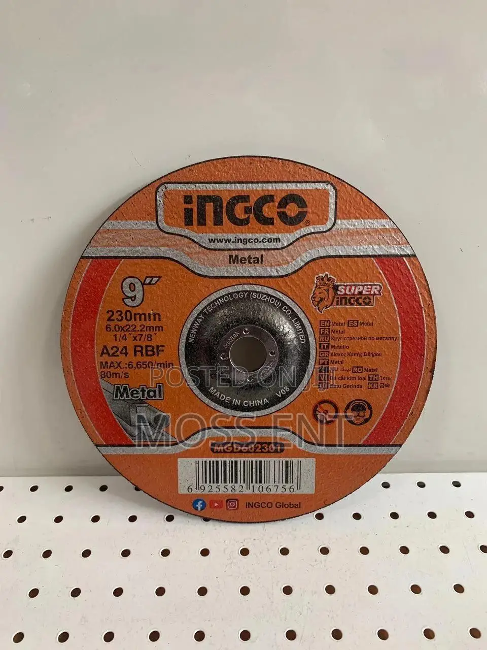 Abrasive Metal Grinding Disc 9"X6mm - Mgd602301