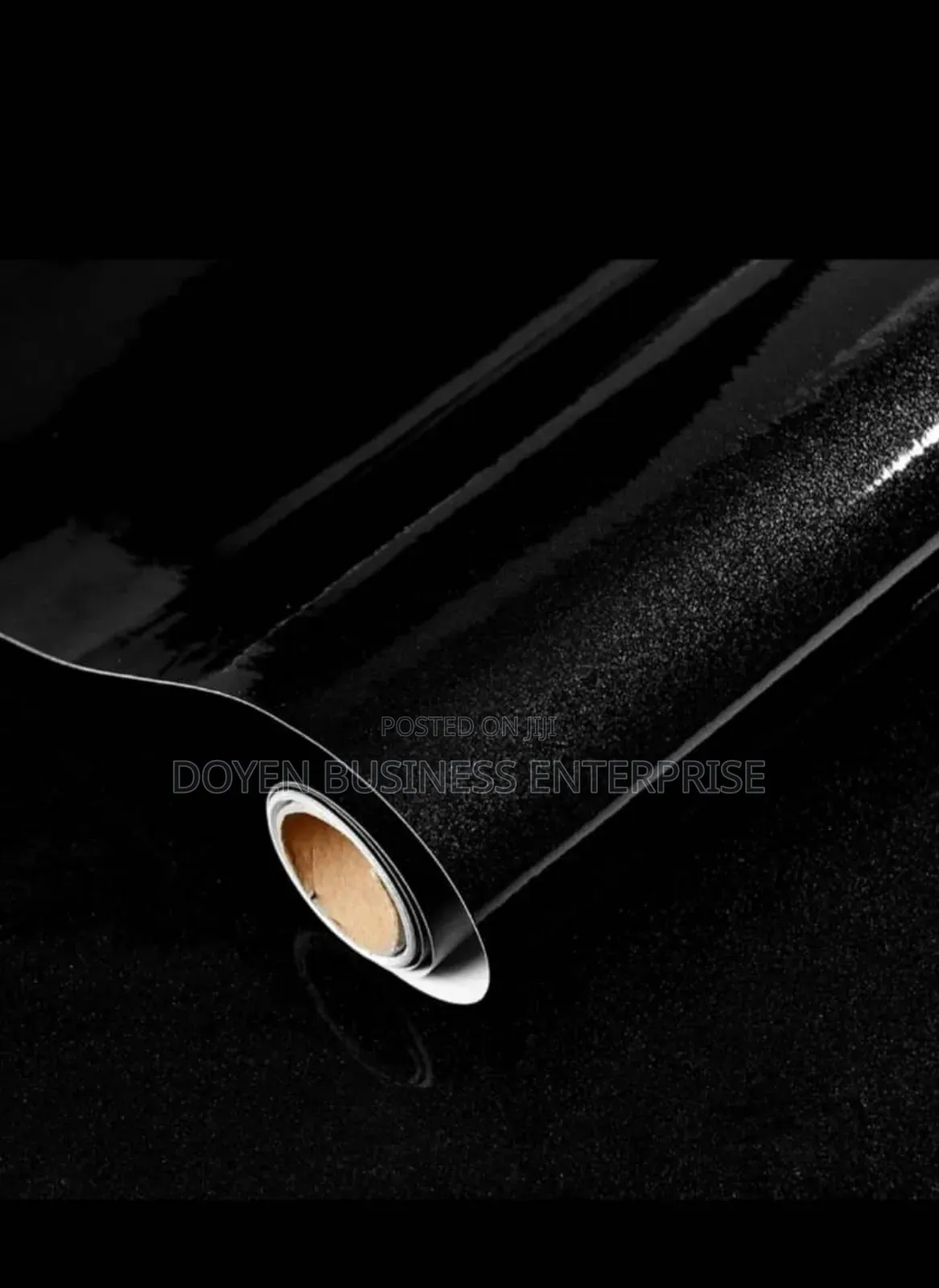 High Glossy Black With Shimmer Adhesive Sticker