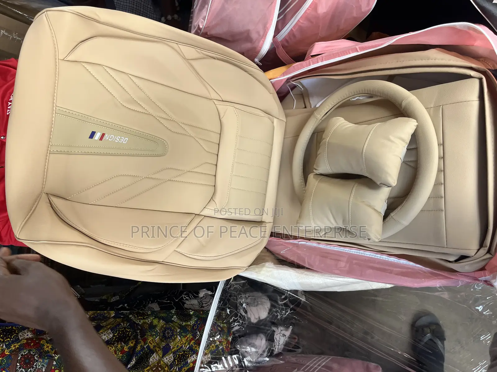 Leather Seat Cover Set ( Beige Colour )