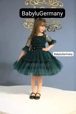 Luxury Turkey Imported Green Tulle Ball Gown Princess Dress