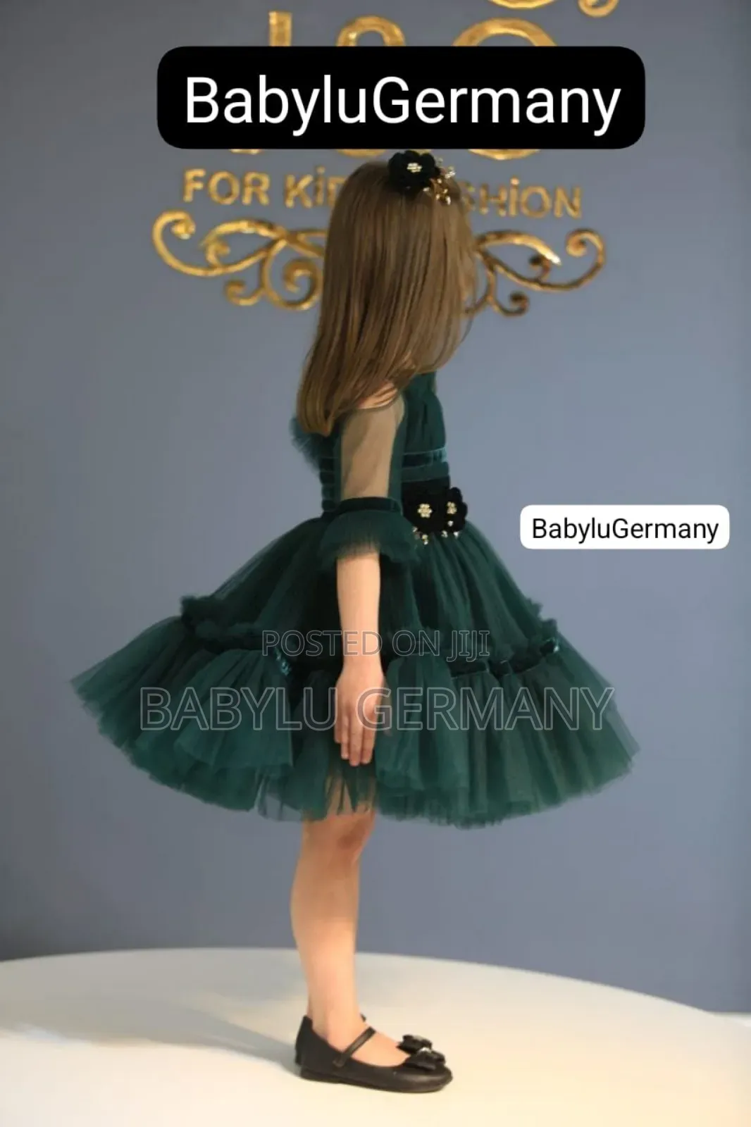 Luxury Turkey Imported Green Tulle Ball Gown Princess Dress