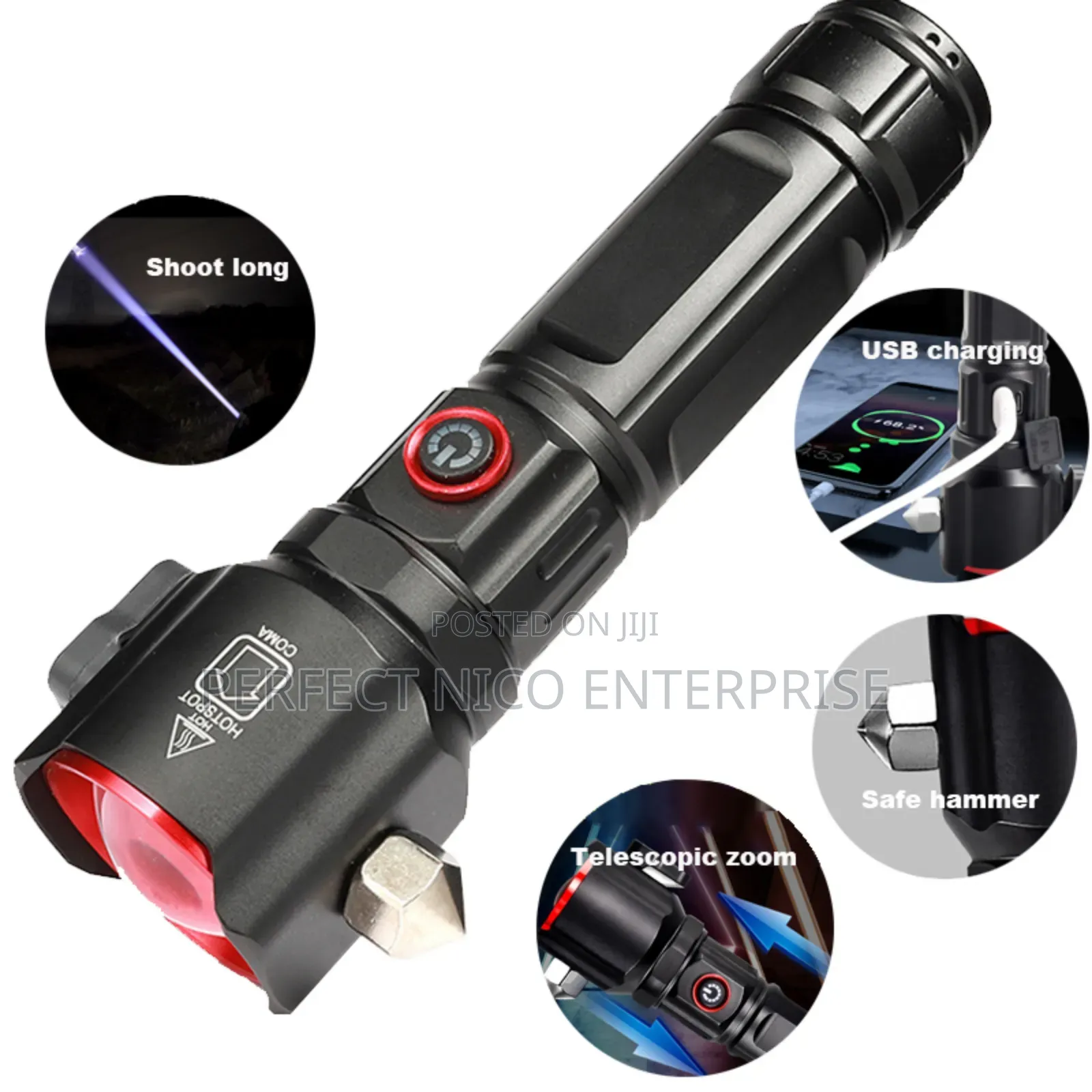 Security Torch Light / Multi-Function High Led Flashlight.