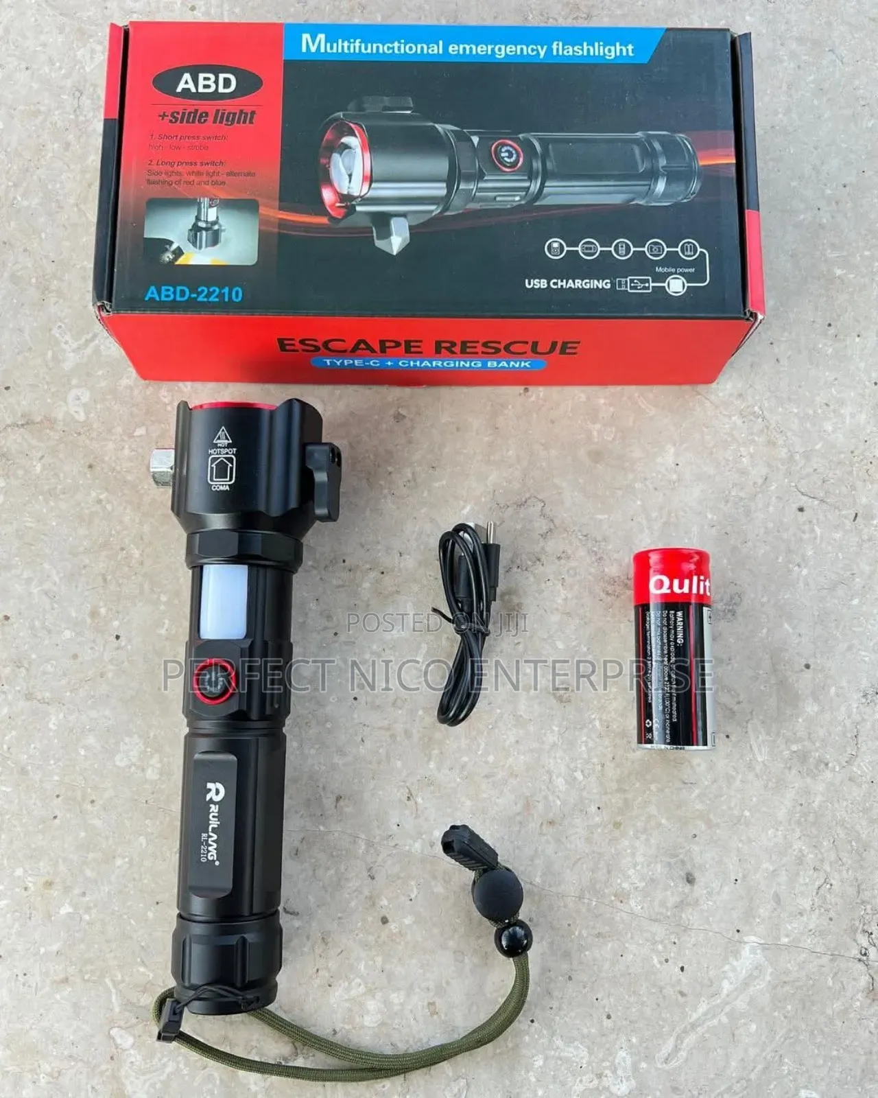 Security Torch Light / Multi-Function High Led Flashlight.