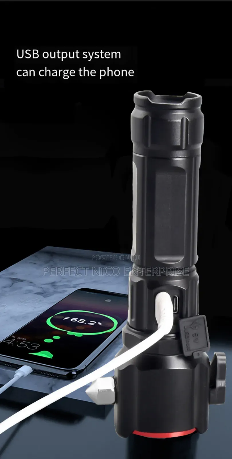 Security Torch Light / Multi-Function High Led Flashlight.