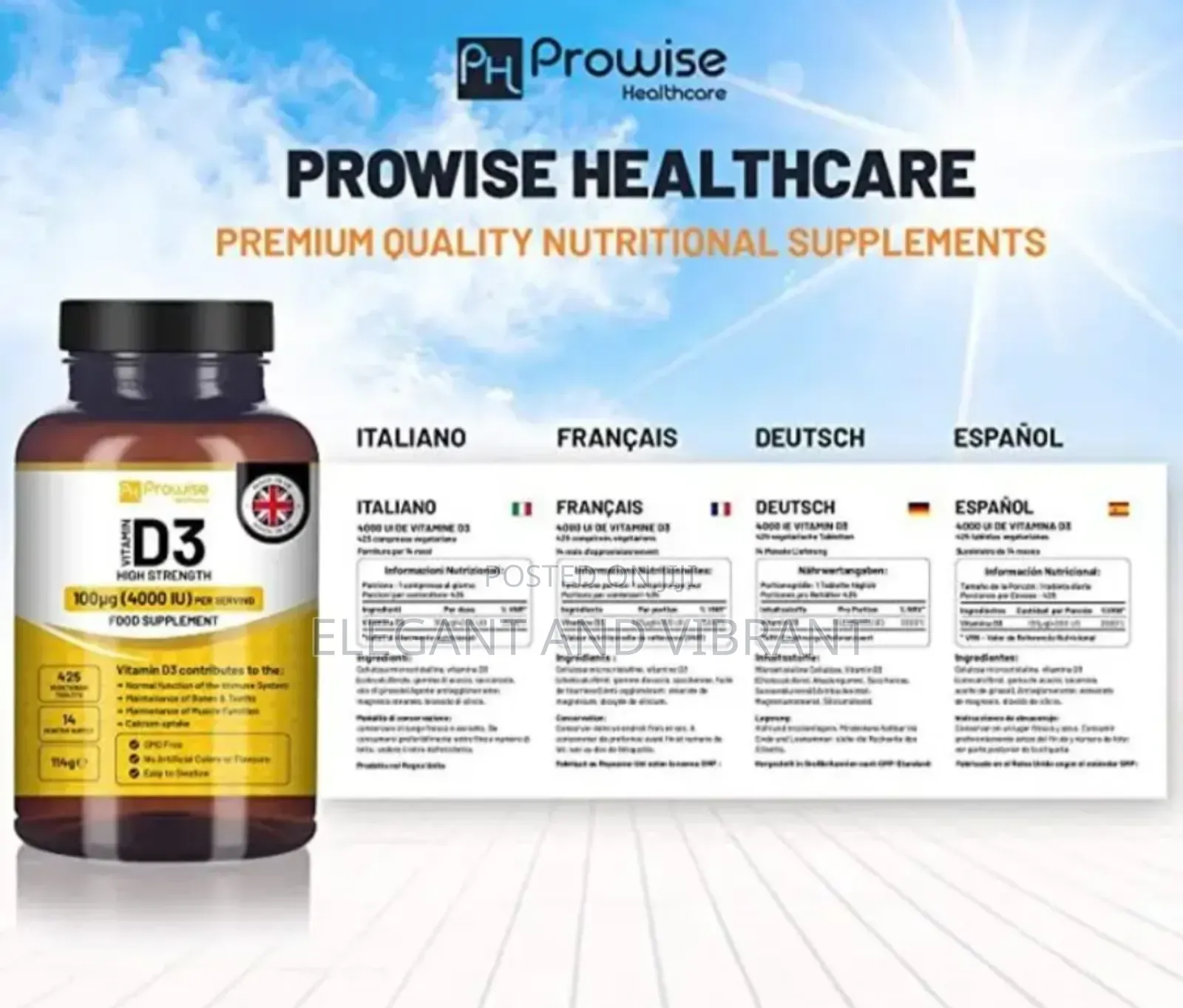Vitamin D,4000iu High Strength 425 Tablets 14 Months Supply