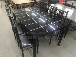 Dining Sets 6 Seater (Black Grid )