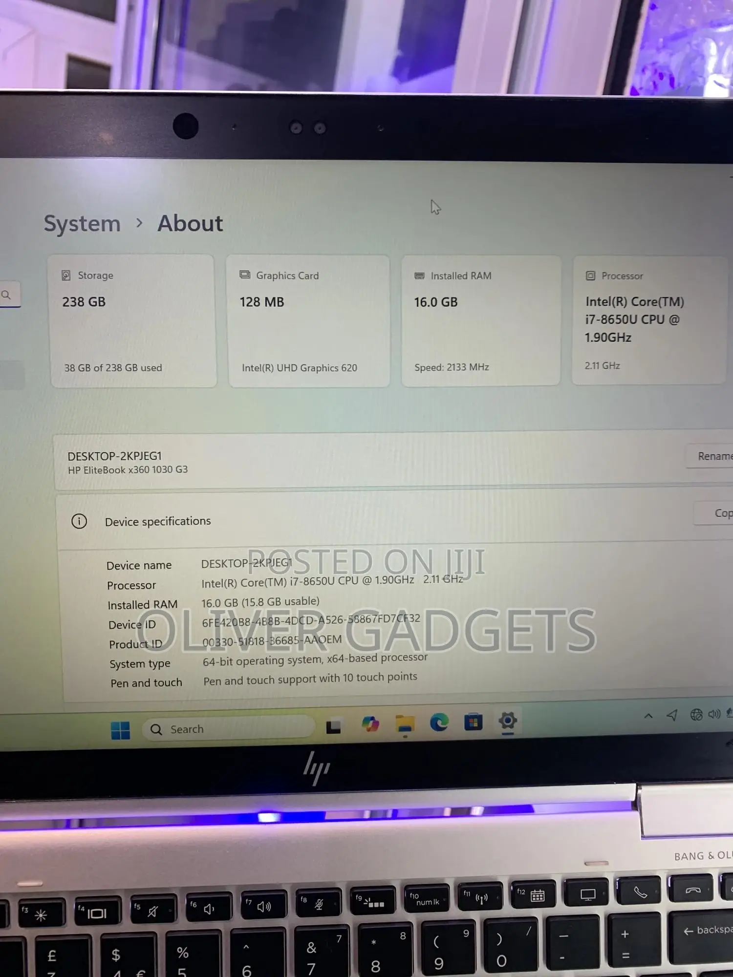 Laptop HP EliteBook X360 1030 G3 16GB Intel Core i7 SSD 256GB