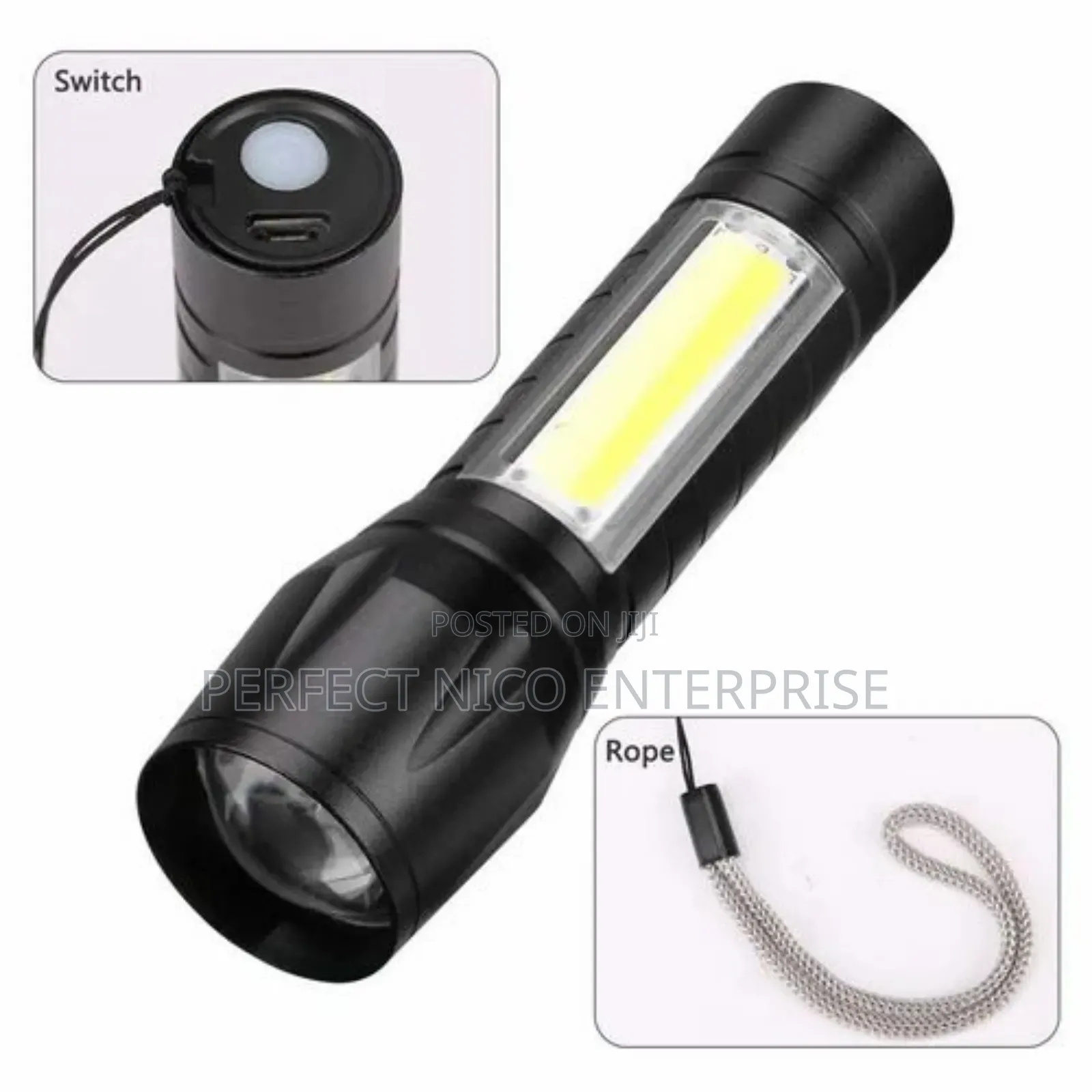 Super Bright Rechargeable Torch-dual Light + Usb Charging!