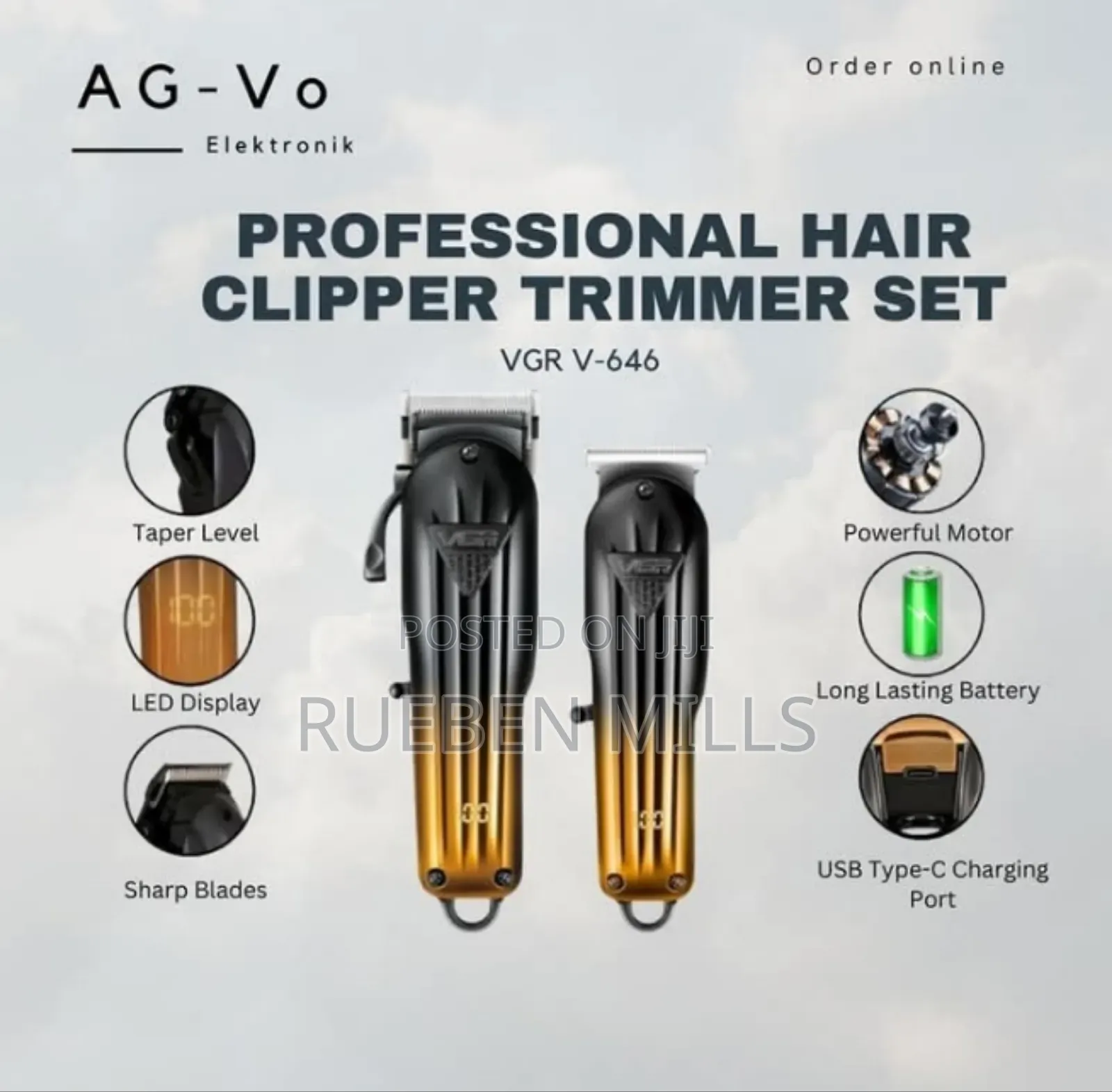 Full Set Of Professional Hair Clippers Barbering Machine