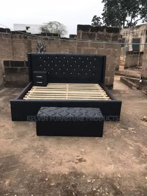King Size Bed With Side Drawers and Couch