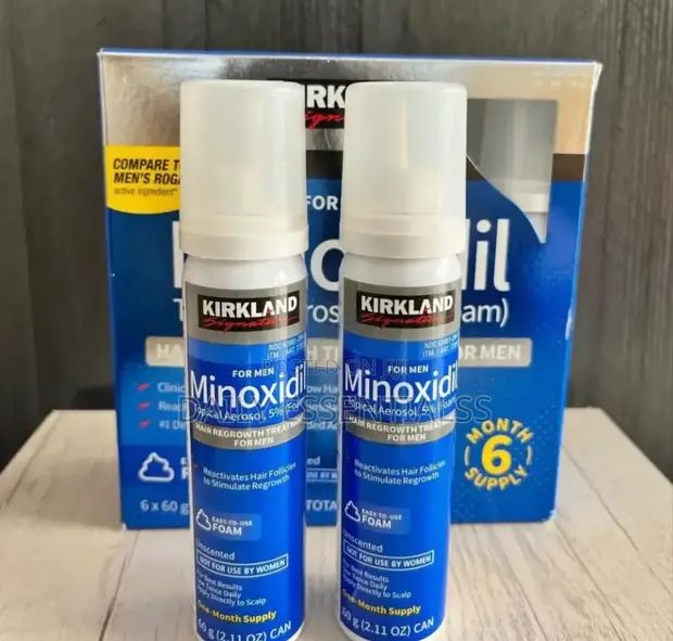 thumbnail image 2 of Kirkland Minoxidil 5% Foam – Men’s Hair Regrowth Treatment – 2.11 Fl Oz, Unscented, Extra Strength – Exp 2026 – Made In Israel 2 of 4