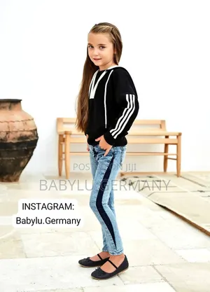 Black Sweater / Long Sleeved Top With Matching Jeans Set