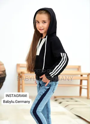 Black Sweater / Long Sleeved Top With Matching Jeans Set