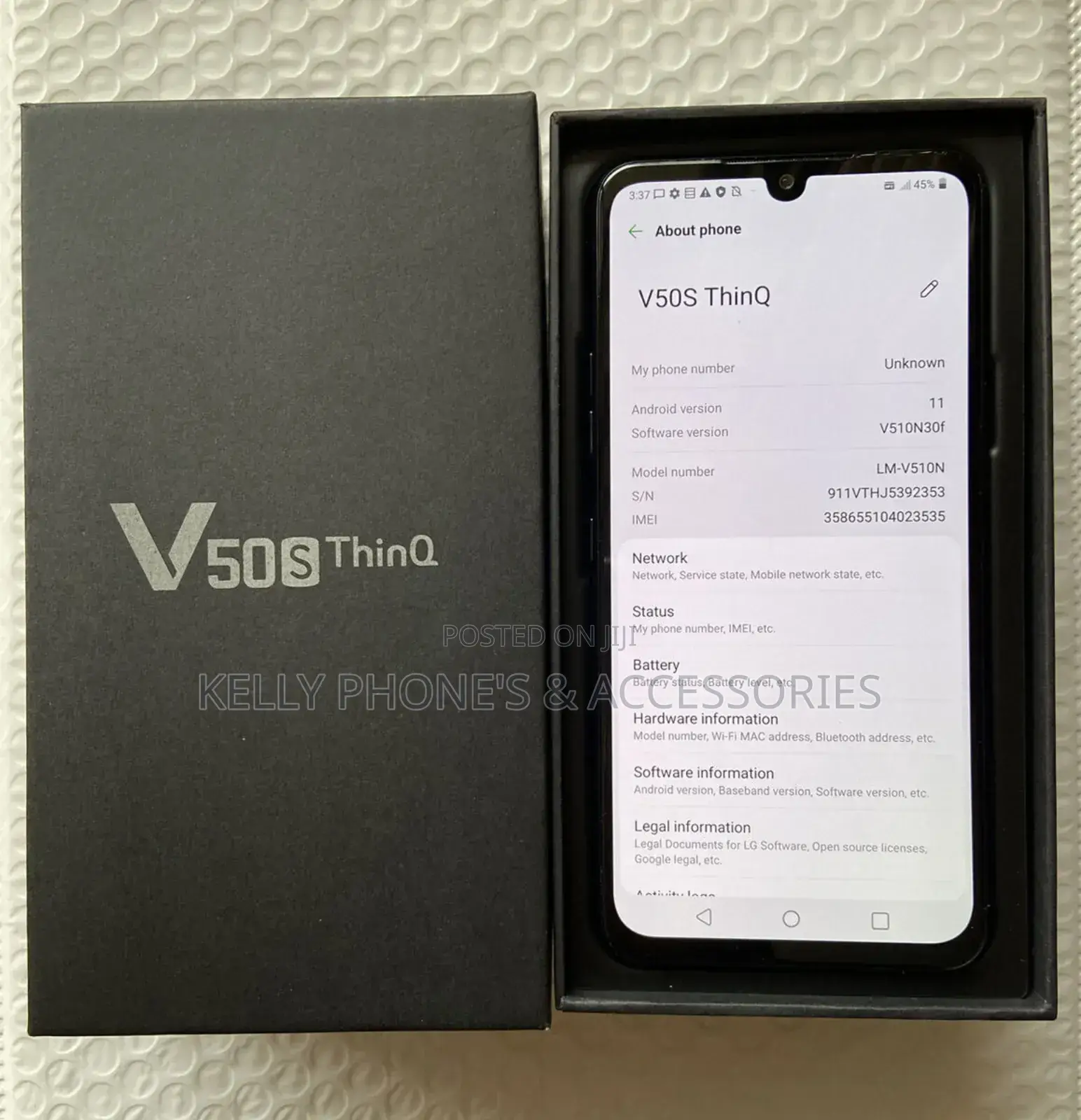 New LG V50S ThinQ 256 GB Black