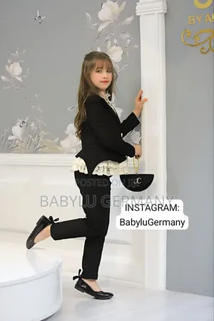 Complete Black Girl's Suit Set ; Turkey Luxury Brand