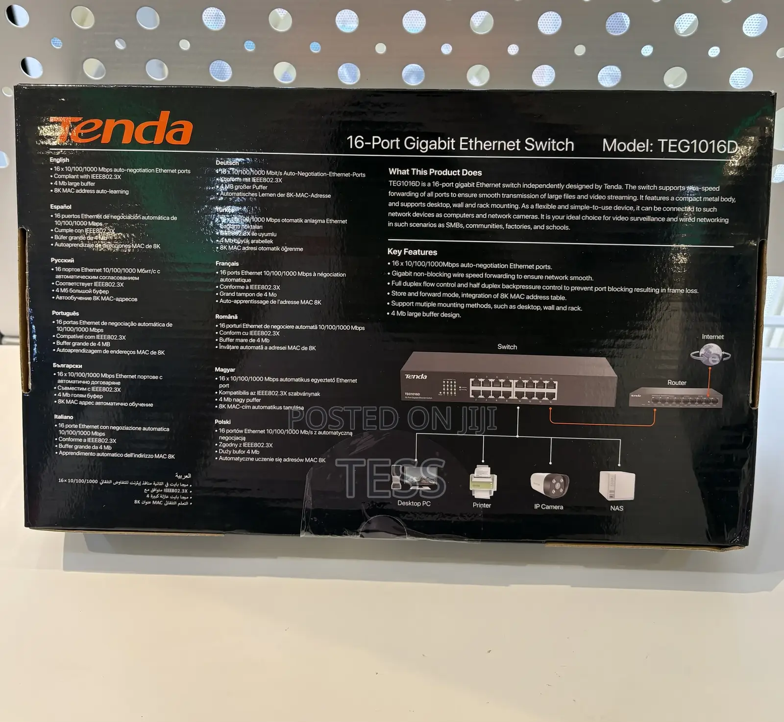 Tenda Teg1016d Unmanaged 16 Port Gigabit Switch Rackmount