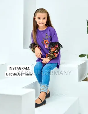 Stylish Purple Long Sleeve / Sweater and Blue Jeans Set