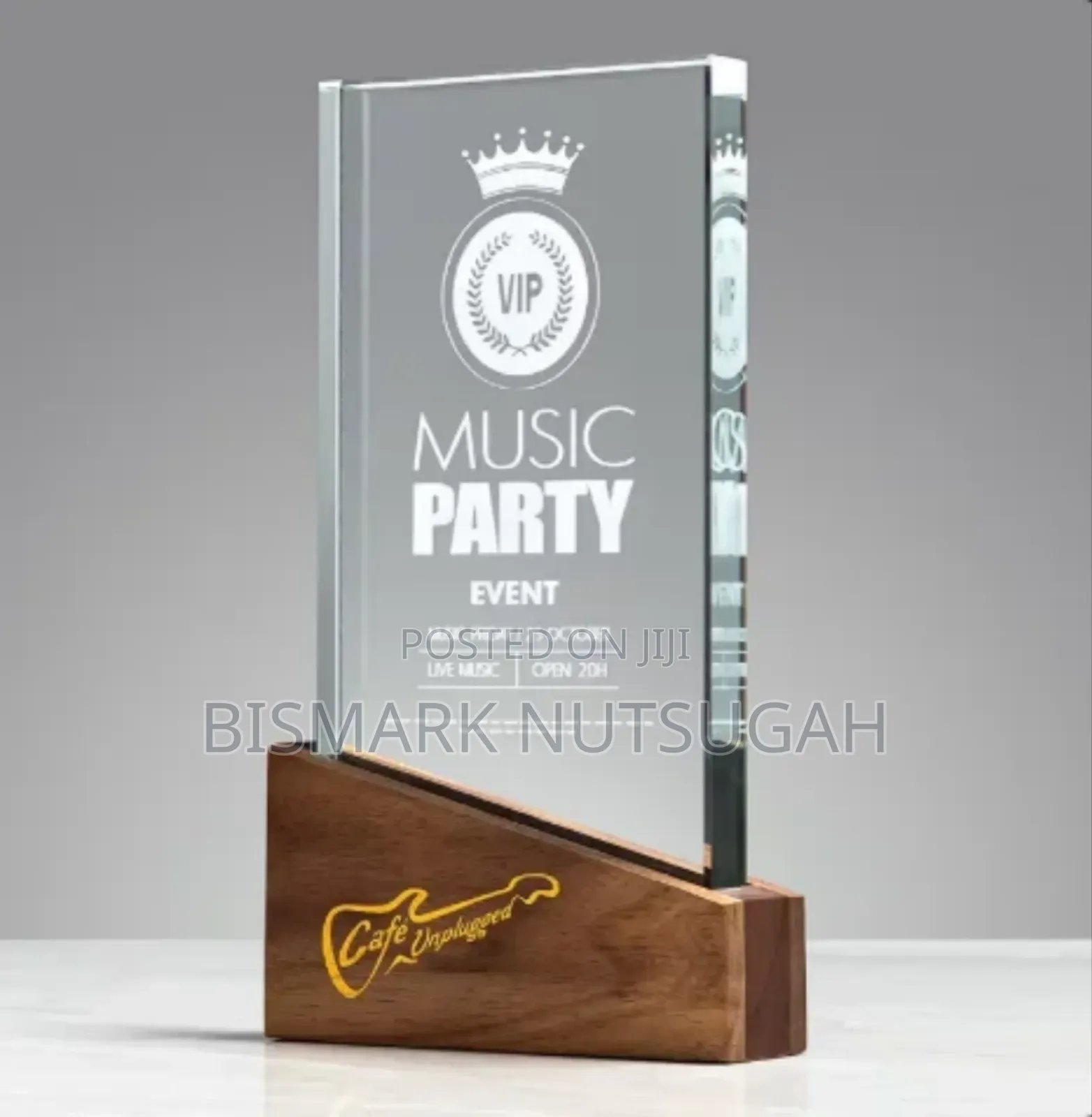 Award Crystal Glass Plaque Trophy