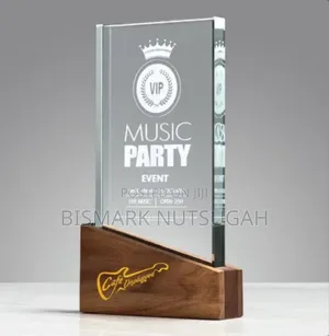 Award Crystal Glass Plaque Trophy