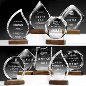 Award Crystal Glass Plaque Trophy