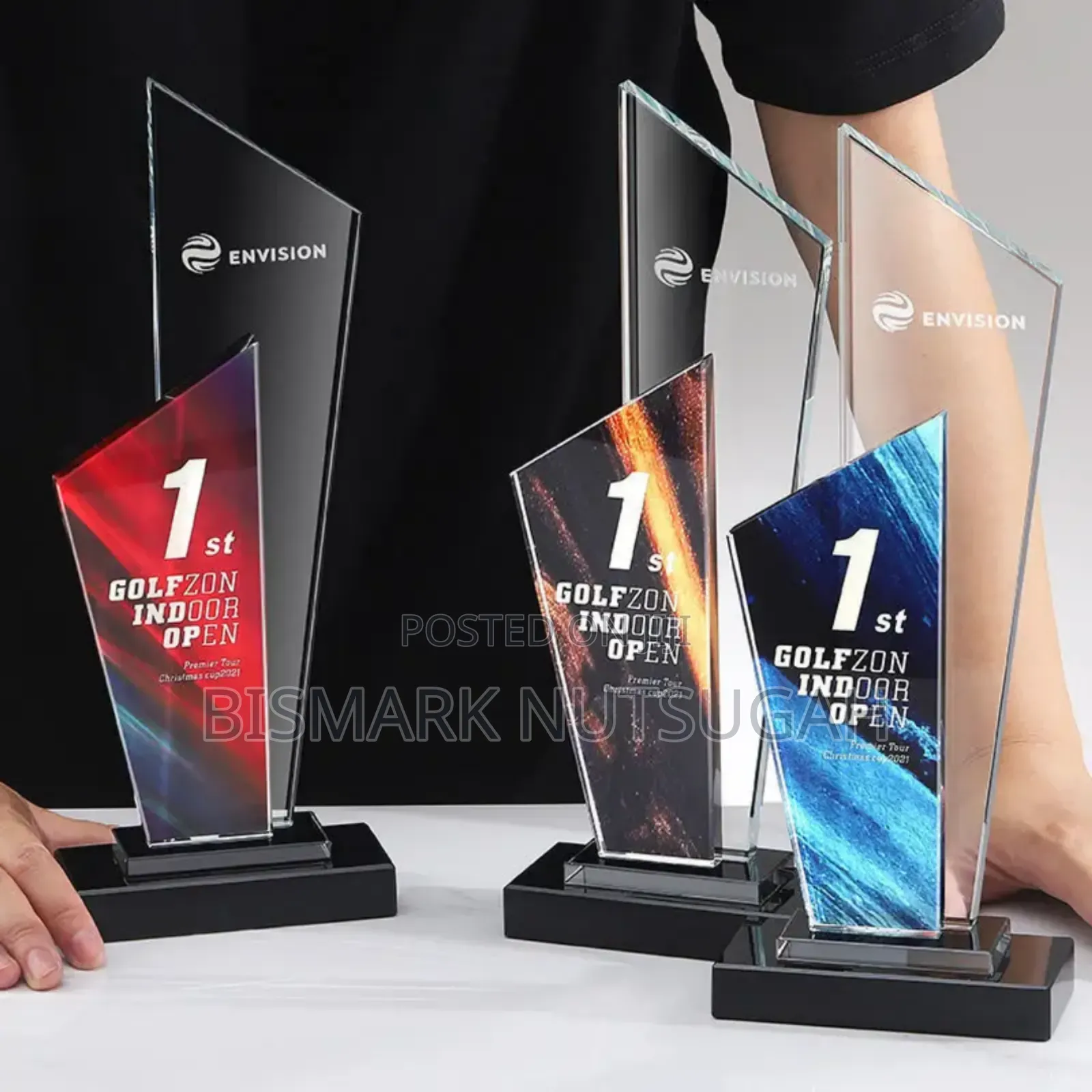 Award Crystal Glass Plaque Trophy