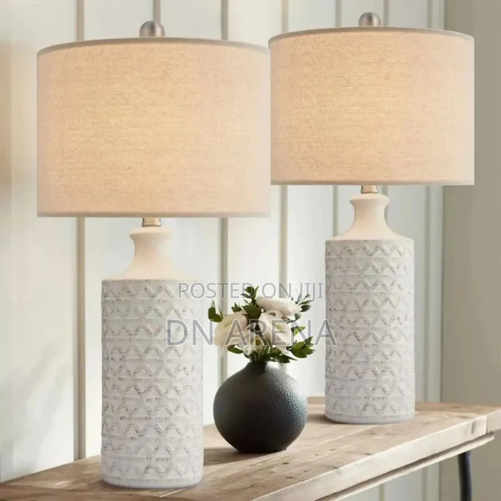 24.75" Modern Ceramic Lamp for Living Room and Bedroom