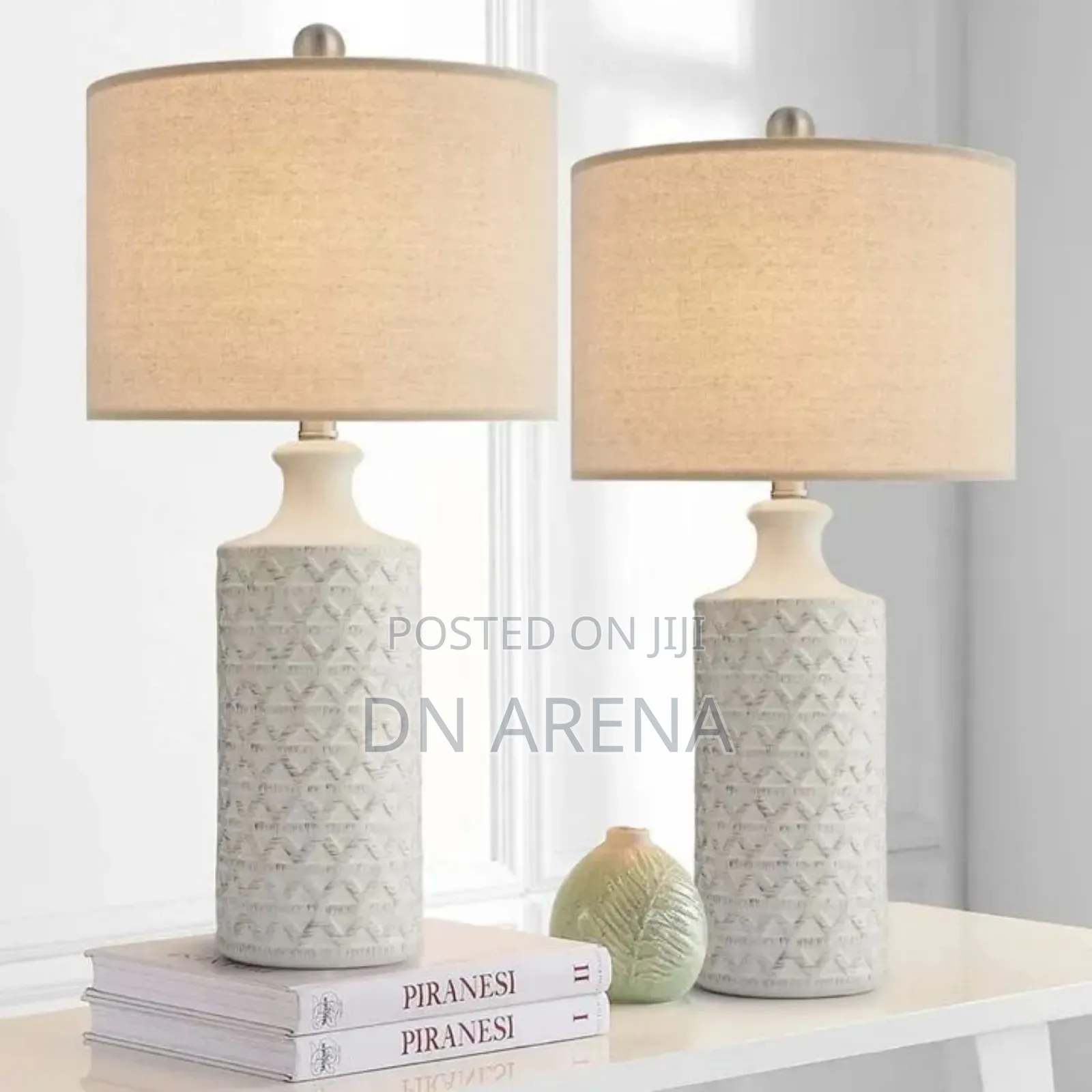 24.75" Modern Ceramic Lamp for Living Room and Bedroom