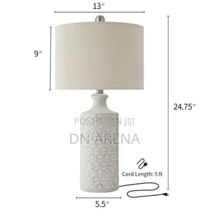 24.75" Modern Ceramic Lamp for Living Room and Bedroom