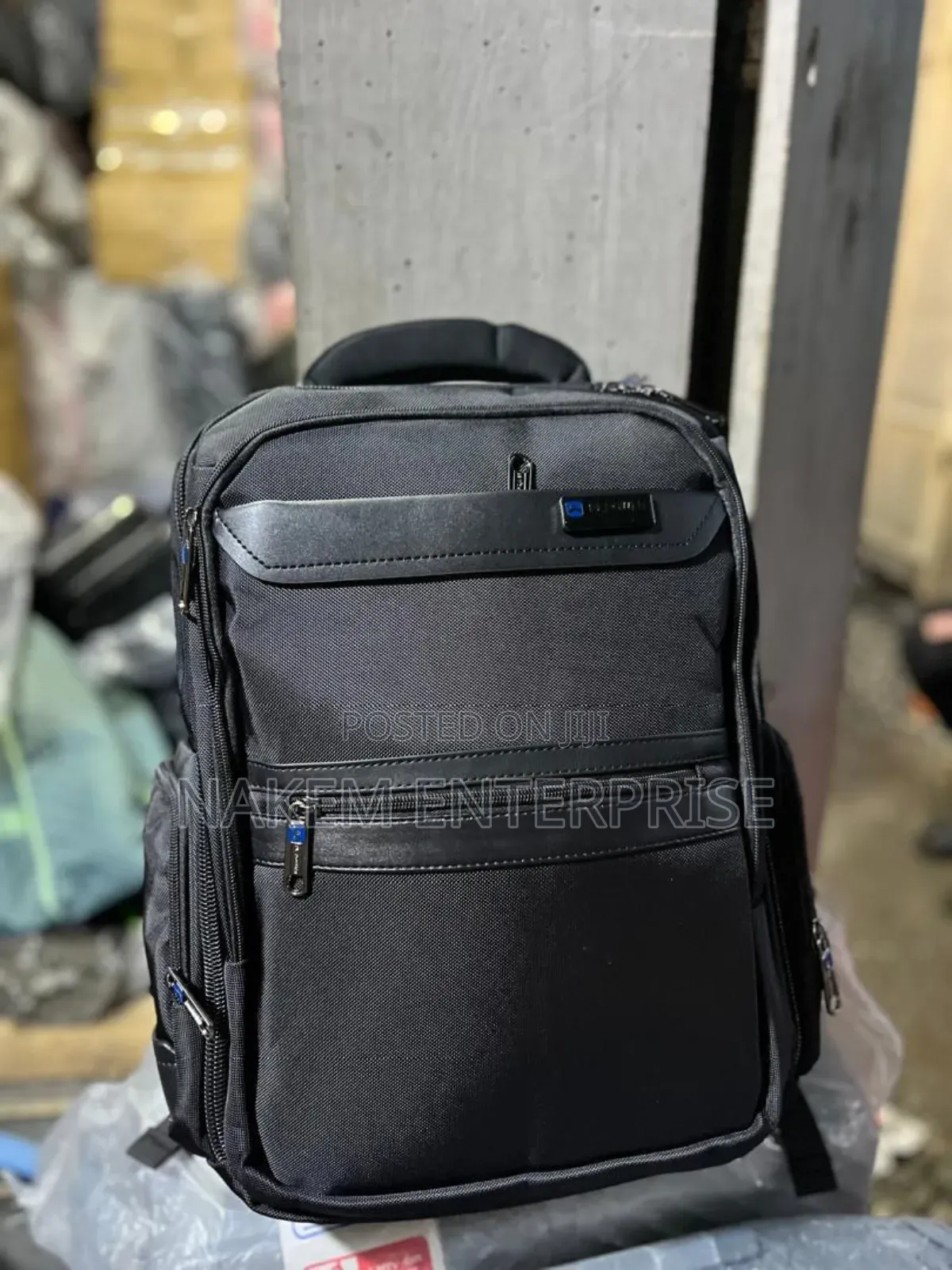 Pl Black Waterproof Backpack for Business and Schooling